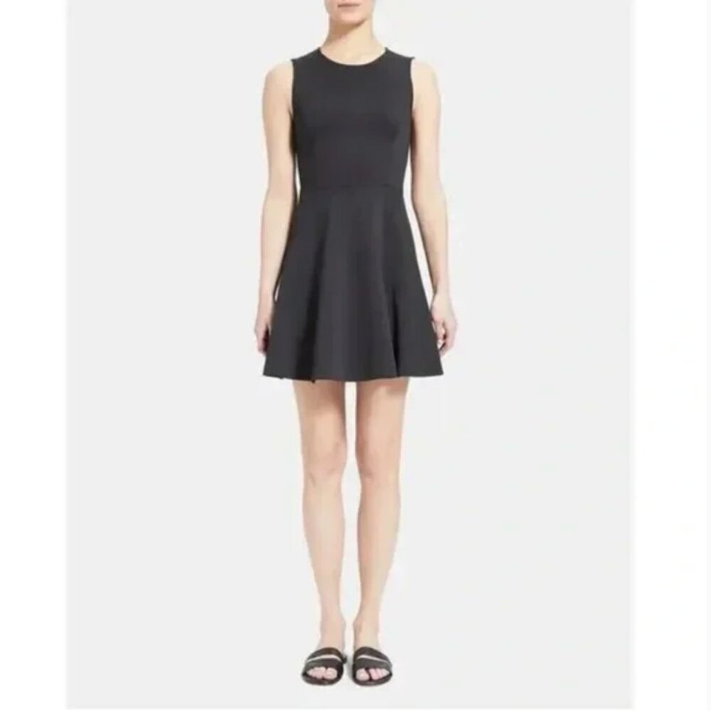 Theory Black Tillora A-line Dress Size 6 in Black